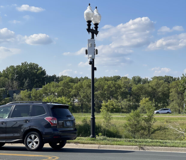 Pole-Mounted MPS Power Sentry Along Frontage Road