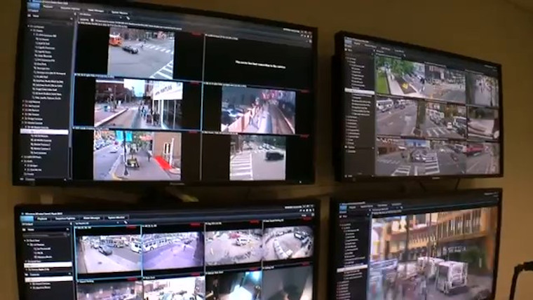 Citywide surveillance provides real-time situation updates for law enforcement and emergency responders.
